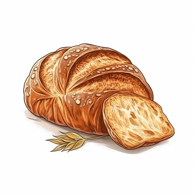 Plik wektorowy wektor pszenica piekarnia chleb jedzenie bochenek ilustracja tosty na białym tle projekt zestaw tła co