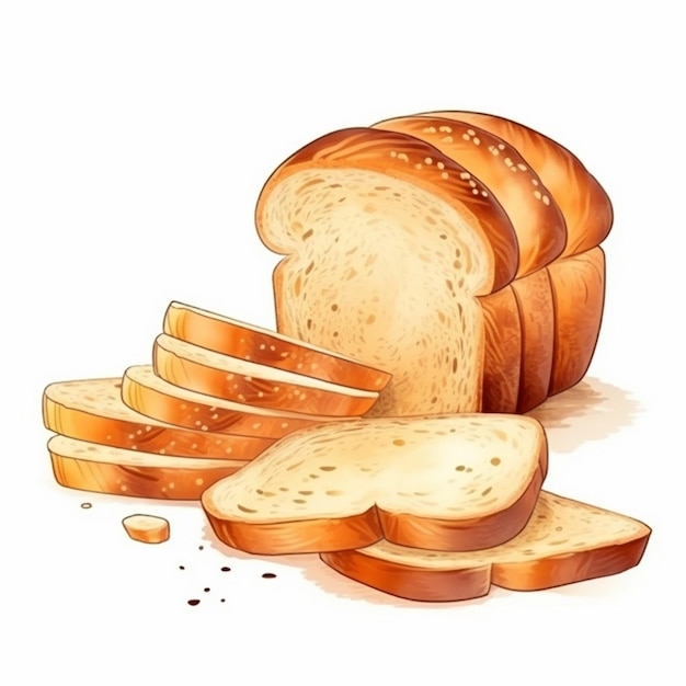 Plik wektorowy wektor pszenica piekarnia chleb jedzenie bochenek ilustracja tosty na białym tle projekt zestaw tła co