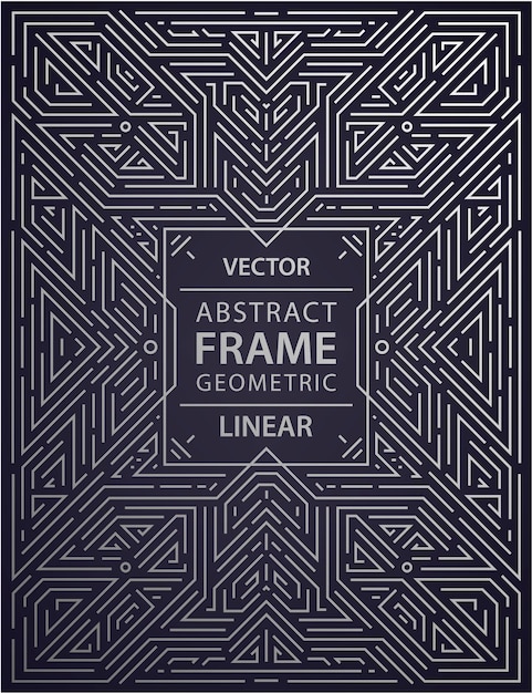 Wektor Rama W Stylu Art Deco Abstrakcyjny Wzór Geometryczny Szablon Dla Produktów Luksusowych Geometryczne Srebrne Tło Liniowa Kompozycja Ornamentu Vintage Użyj Do Pakowania Brandingu Dekoracji