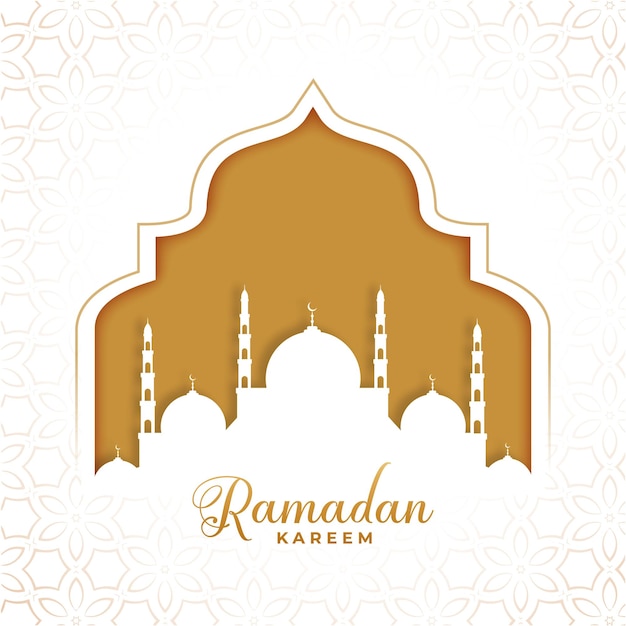Wektor ramadan kareem islamski styl pozdrowienia w papierze