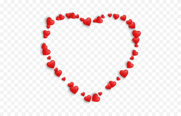Plik wektorowy wektor realistyczne serca png serca są ułożone w kształcie serca na izolowanym przezroczystym