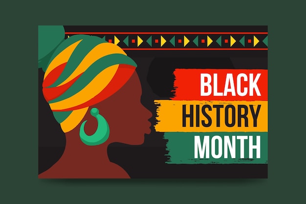Wektor ręcznie rysowane historia afroamerykanów lub historia afroamerykanów miesiąc luty w usa i kanadzie