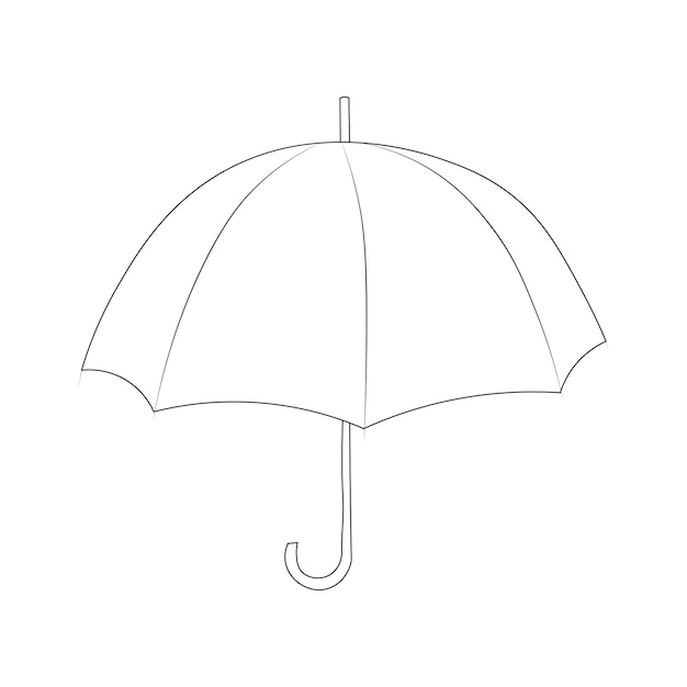 Wektor Ręcznie Rysowane Ilustracja Doodle Parasol Czarno-biały Kontur Kolorowanki Dla Dzieci