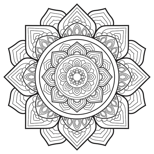 Wektor ręcznie rysowane ilustracji wektorowych mandali. Mandala do tatuażu z henny. Styl Mehndi.