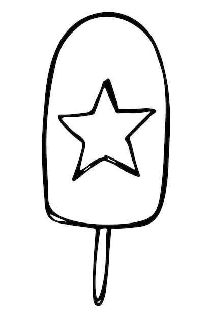 Wektor Ręcznie Rysowane Lody Ilustracja śliczne Lody Clipart