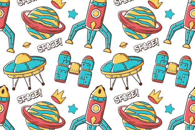 Wektor ręcznie rysowane miejsca doodle bezszwowe tło wzór