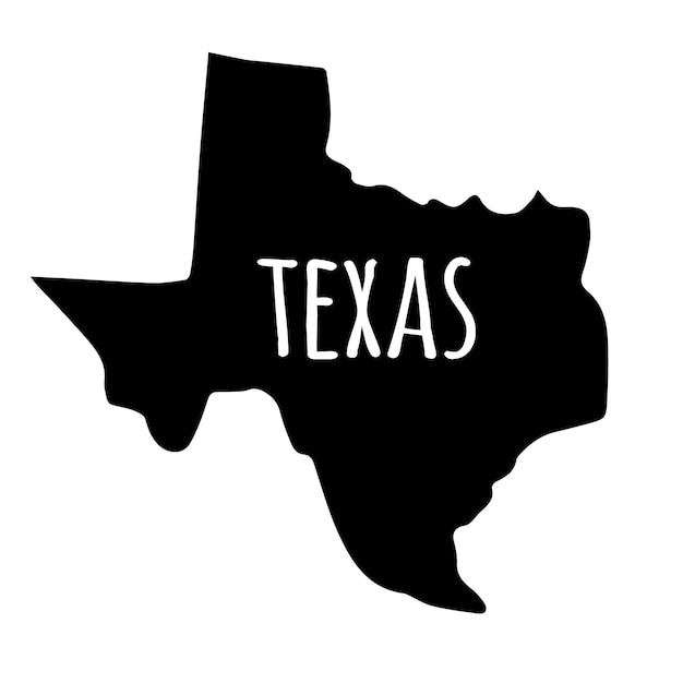 Wektor ręcznie rysowane sylwetka mapę Texas