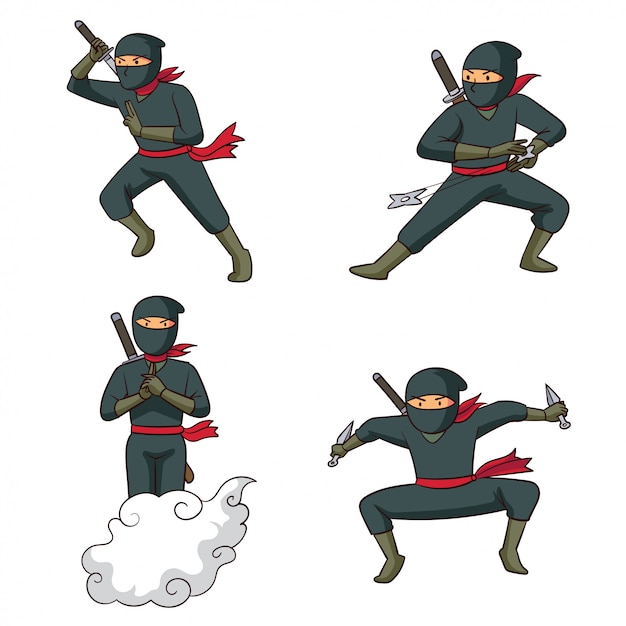 Wektor Różnych Ruchów Ninja