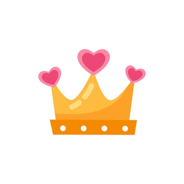 Plik wektorowy wektor słodka księżniczka korona z sercem znak koloru ikony