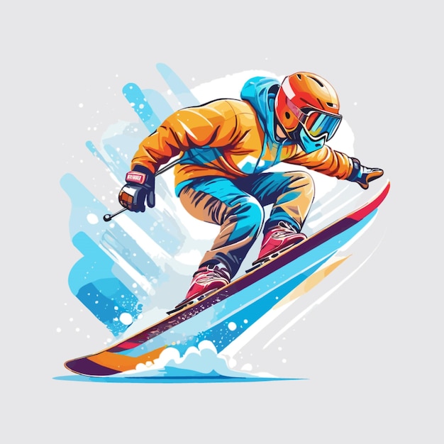 Wektor Snowboardowy Na Białym Tle