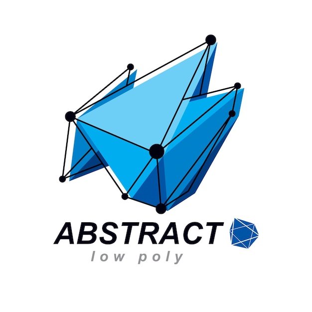 Wektor Streszczenie 3d Kształt Geometryczny, Figura Wielokąta. Godło Firmy Technologii.
