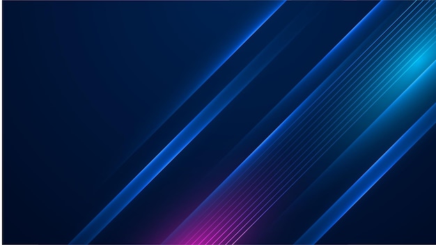 Wektor streszczenie nauka futurystyczna koncepcja technologii energii cyfrowy obraz promieni świetlnych paski linie z prędkością światła niebieskiego i rozmycie ruchu na ciemnym niebieskim tle