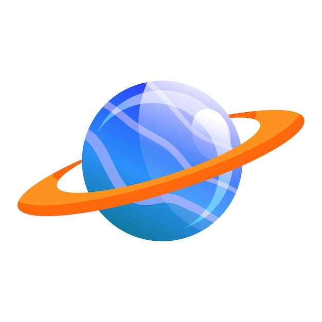 Plik wektorowy wektor stylizowana planeta saturn na białym tle kreskówka wektor obrazu astronomiczne logo obrazu media glifów ikona