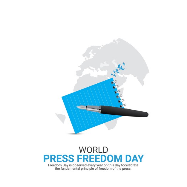 Plik wektorowy wektor światowy dzień wolności prasy lub światowy dzień prasy kreatywne reklamy ilustracja 3d