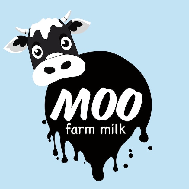 Wektor świeżego mleka logo Opakowania i reklama produktów mlecznych Świeże organiczne produkty mięsne rolników Ikona koncepcji logotypu