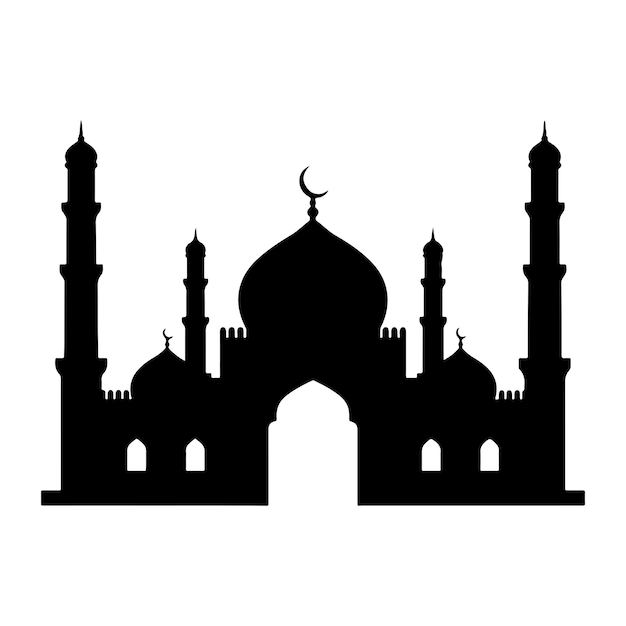 Wektor sylwetki meczetu islamskiego