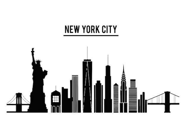 Wektor sylwetki New York City Skyline