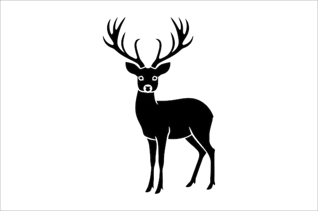 Wektor sylwetki renifera Świąteczna sylwetka jelenia jelenia Rodzinne sylwetki jelenia sylwetka