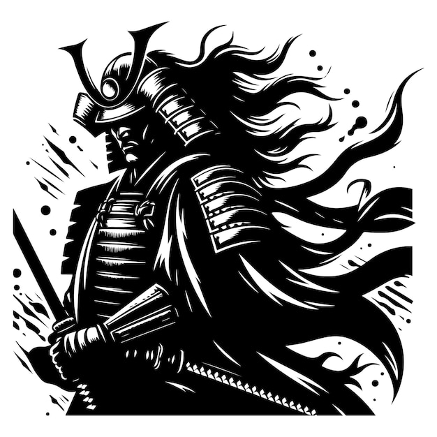 Plik wektorowy wektor sylwetki samuraja