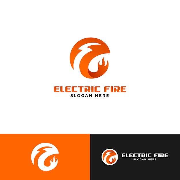 Wektor Szablon Logo Elektrycznego Zestawu Ognia