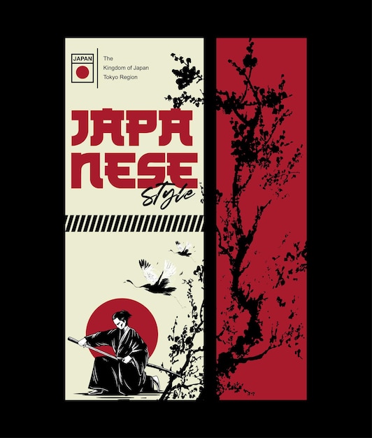 Plik wektorowy wektor szablon plakatu tokio w stylu japońskim