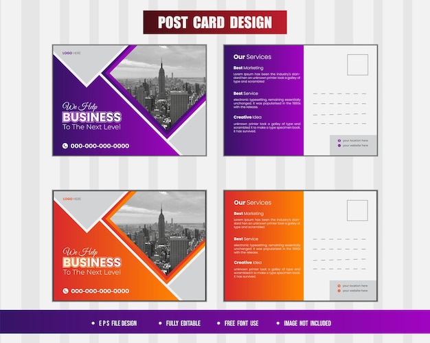Plik wektorowy wektor szablon pocztówki firmy lub agencji marketingowej