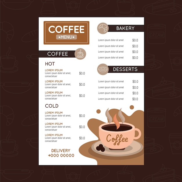 Plik wektorowy wektor szablonu menu kawiarni