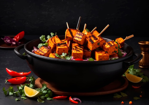 wektor szaszłyków paneer