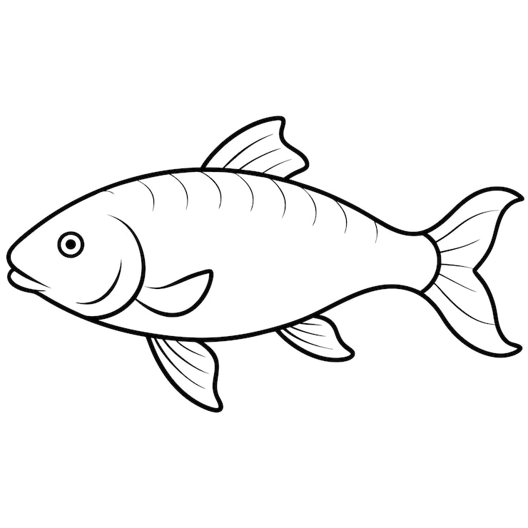Wektor wektor sztuki linii rybołówstwa karp