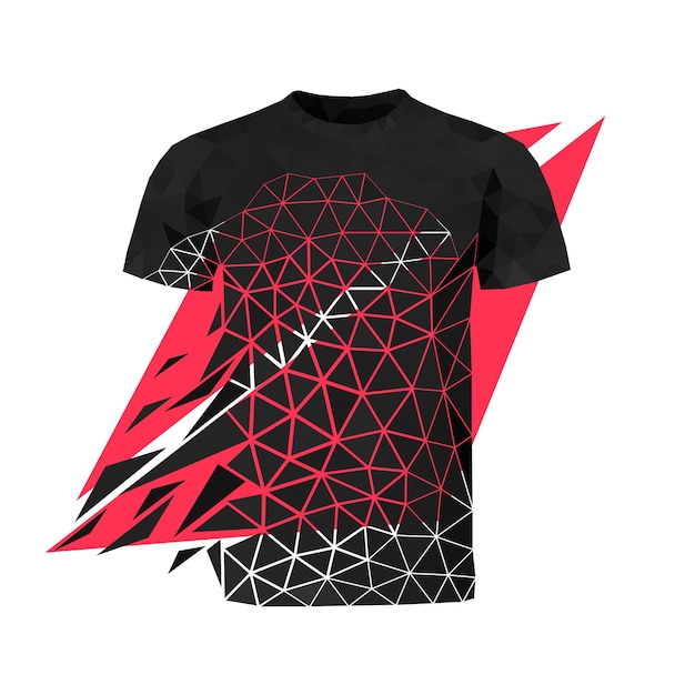 Wektor T-shirt W Stylu Low Poly. Sztuka Cyfrowa