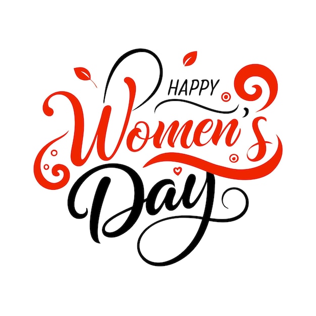 Wektor tekstu Happy Women's Day dla projektu koszulki