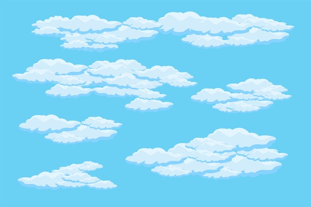 Wektor Tła Sceny Chmurowej Chmury Prosty Projekt Szablonu Ilustracji Chmury