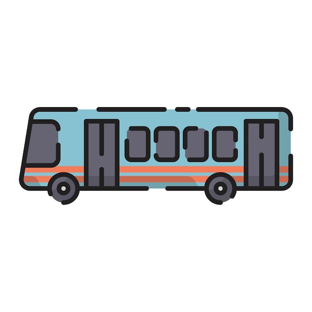 Wektor Transportu Autobusowego W Stylu Kreskówki Płaskiej