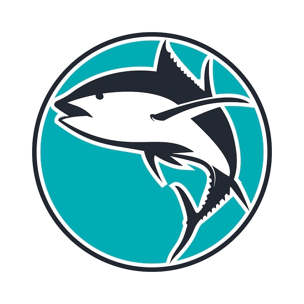 Plik wektorowy wektor tuńczyka w kole dla szablonu projektu logo
