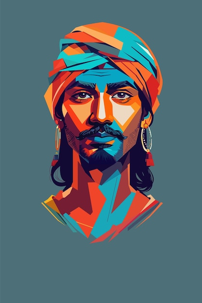 Plik wektorowy wektor twarzy indyjskiego mężczyzny
