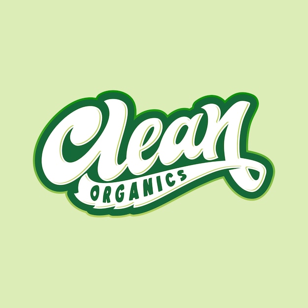 Wektor Typografii Logo Clean Organics Wektor Logotypu Naturalnego