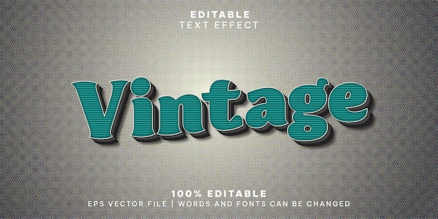 Wektor Vintage czcionka edytowalna typografia szablon efekt tekstowy napis wektor ilustracja logo