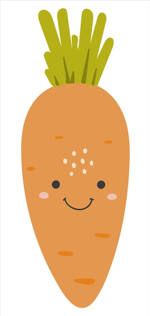 Plik wektorowy wektor warzyw cute marchwi warzywo z twarzą wektor happy marchwi letnie warzywa z oczami