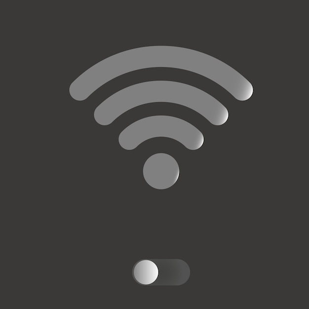 Wektor Wifi, Internet Bezprzewodowy Znak Na Białym Na Czarnym Tle, Ikona Z Gradientem.