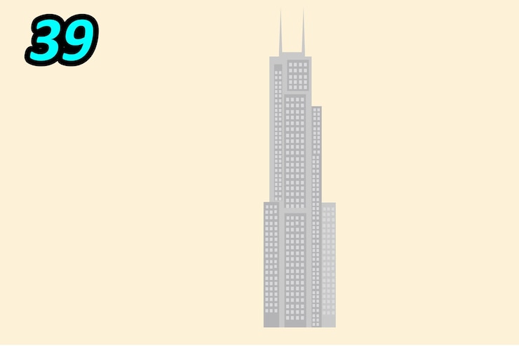 Wektor wektor willis tower w chicago stany zjednoczone