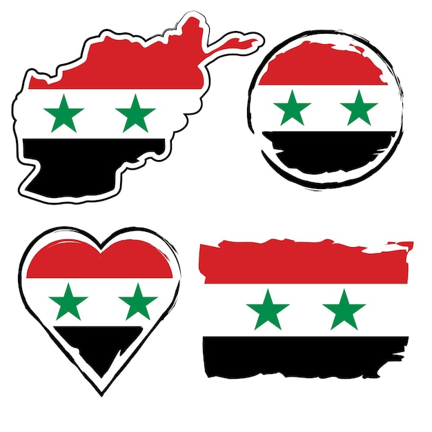 Plik wektorowy wektor wsparcia mapy flagi syrii wykonany w