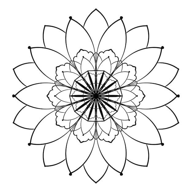Wektor wzór mandali Kolorowanie książki element strony Doodle koronki tła Dekoracyjny ornament