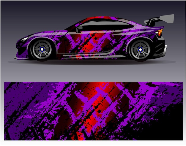 Plik wektorowy wektor wzór owijania samochodu. graficzne wzory abstrakcyjnego tła wyścigowego w paski dla pojazdu do owijania