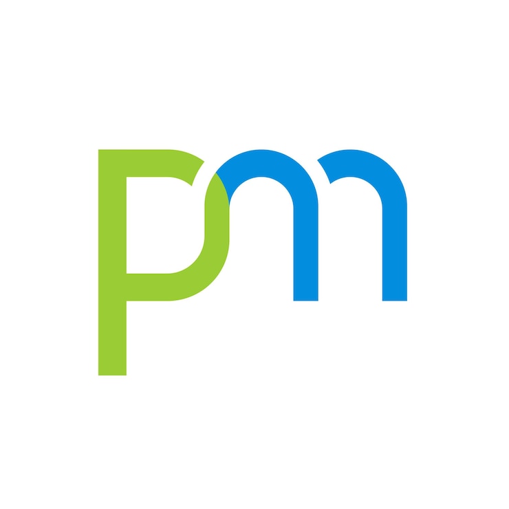 Wektor wektor wzoru symbolu logo pm