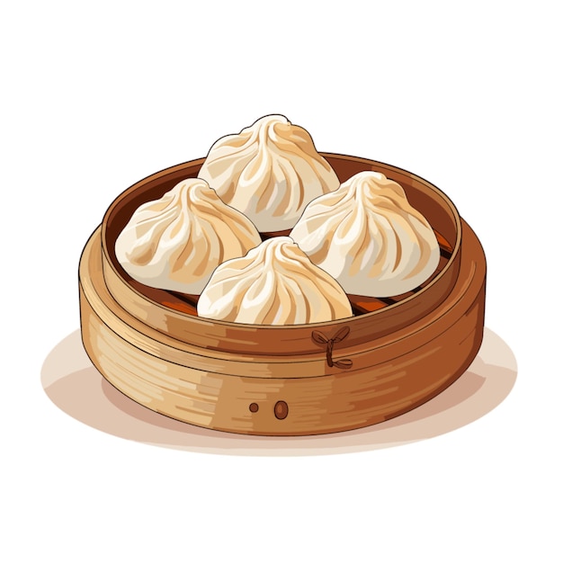 Wektor Xiao Long Bao Na Białym Tle