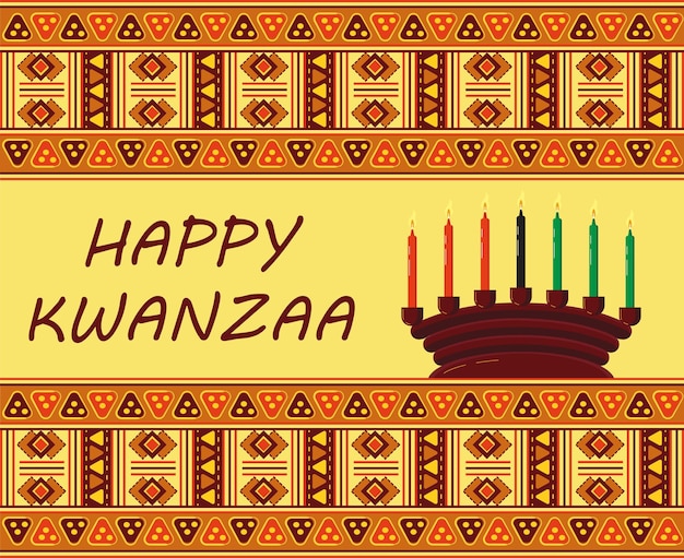 Wektor Zaproszenia Happy Kwanzaa Happy Kwanza Od 26 Grudnia Do 1 Stycznia