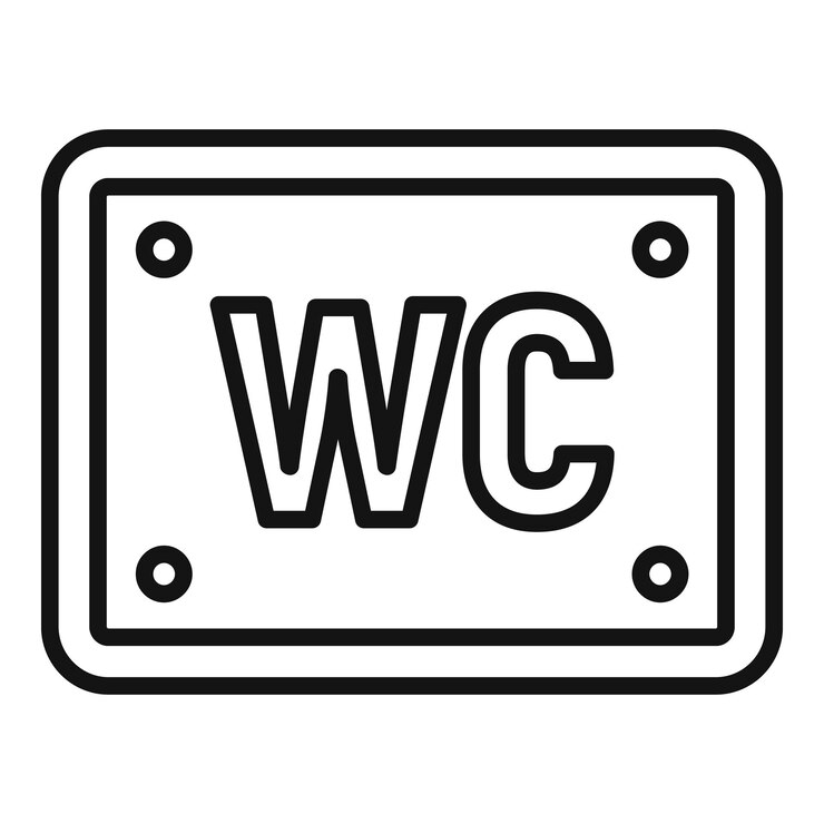Wektor wektor zarys ikony deski wc toaleta toaleta publiczna