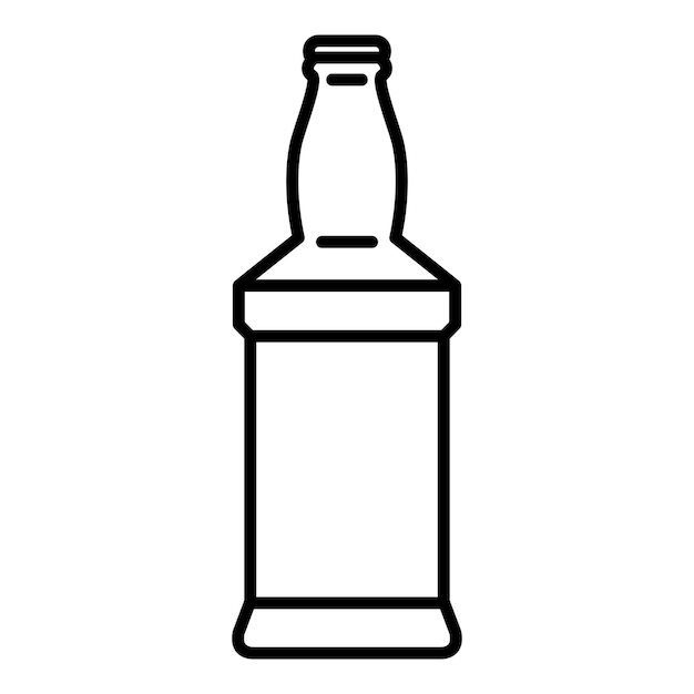 Wektor zarys szklanej butelki whisky ikona