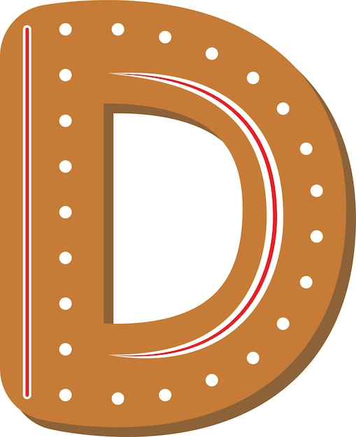 Plik wektorowy wektor zestaw alfabet wakacje imbir cookie na białym tle litera d