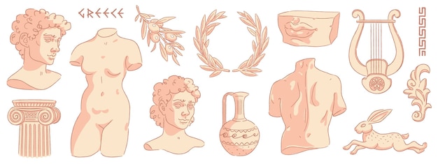 Plik wektorowy wektor zestaw elementów starożytna grecja